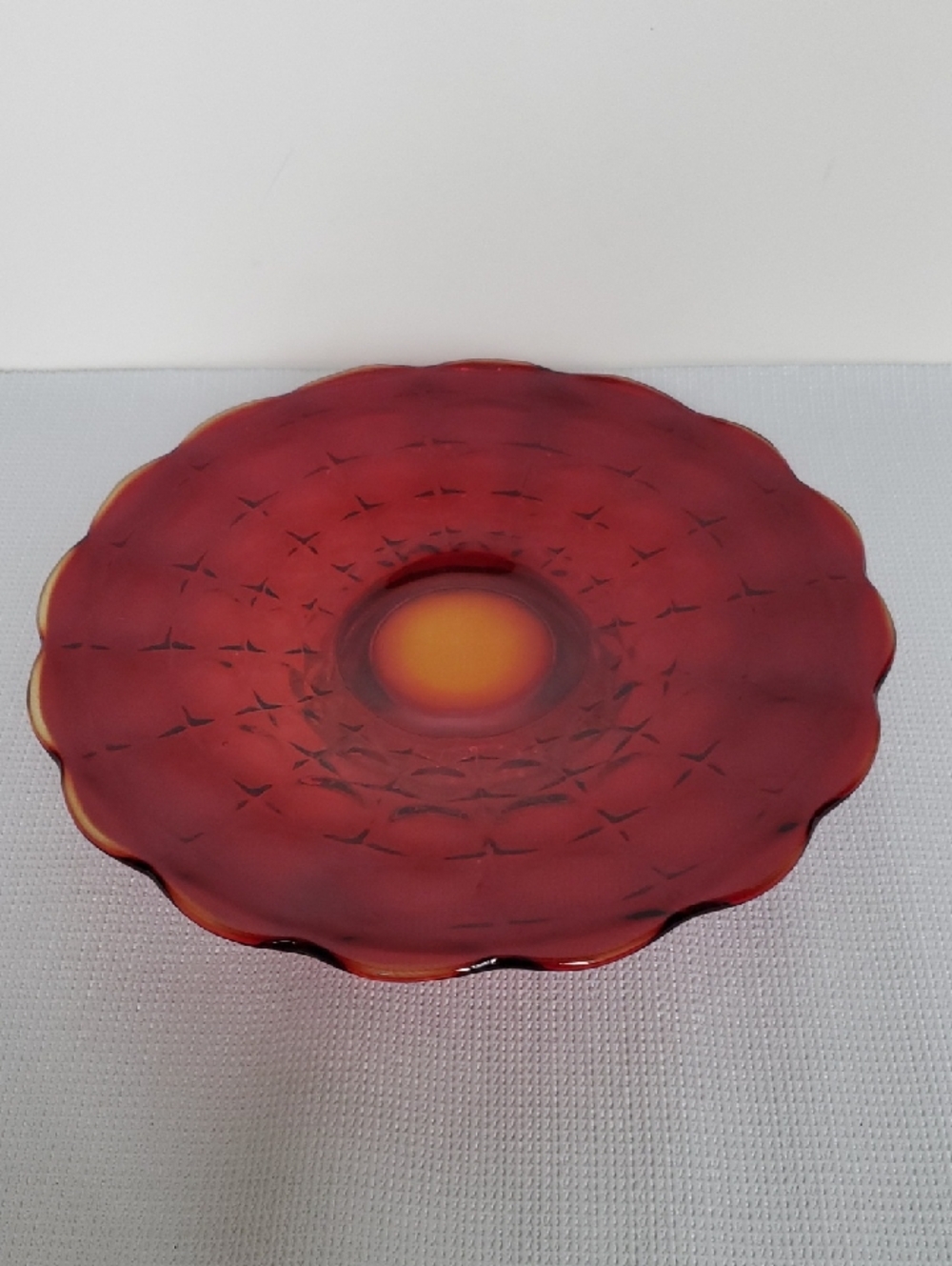 Vintage Amberina Tiara Constellation Sunset Indiana Glass Serving Plate